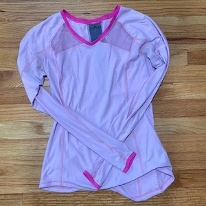 Lululemon long sleeve pink running top.